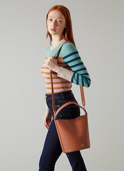 Cecilia Tan Leather Bucket Bag