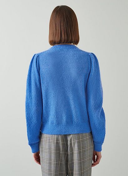 Ginny Blue Mohair-Blend Cardigan