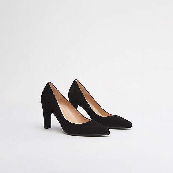 Tess Black Suede Courts