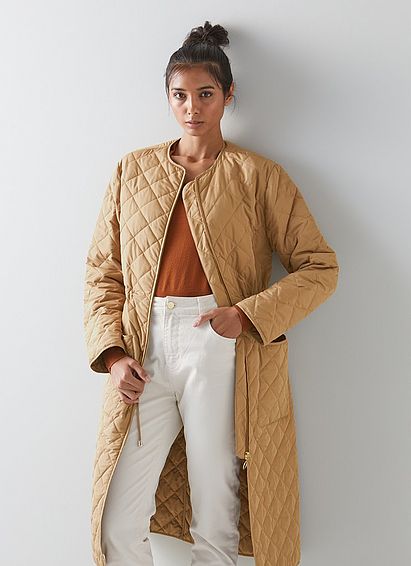 Nicolette Camel Quilted Coat
