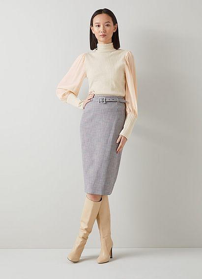 Mayaa Cream Cable Cotton Jersey Silk Sleeve Top