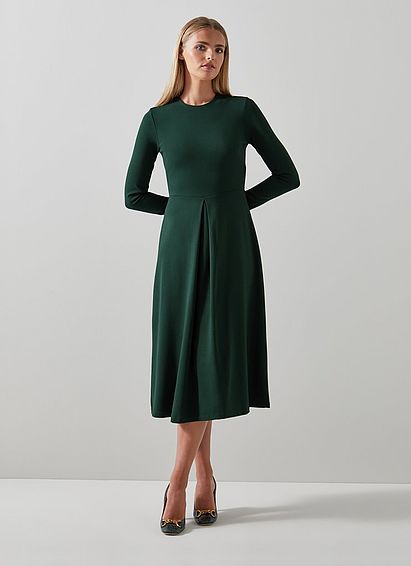 Maria Forest Green Fit And Flare Ecovero? Dress