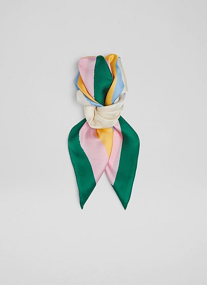 Elsie Green and Pink Silk Scarf