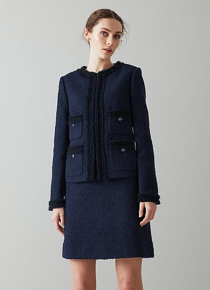 Charlee Navy Tweed Jacket