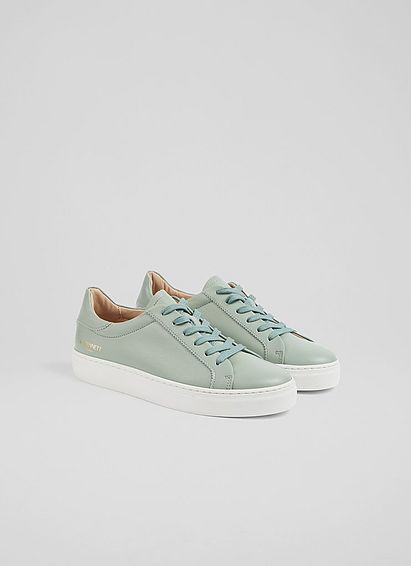 Tulsa Mint Leather Flatform Trainers