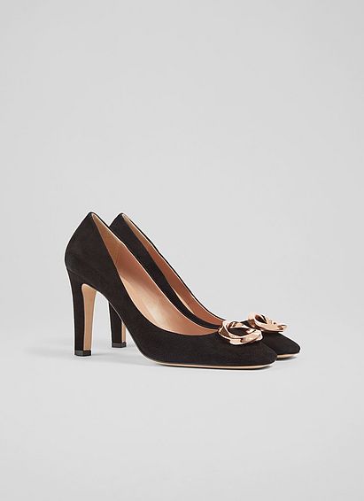 Evelyn Black Suede Eternity Ring Courts