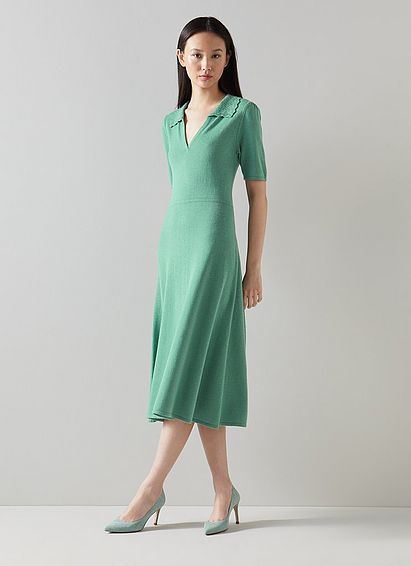 Julie Green Wool-Organic Cotton Knitted Dress