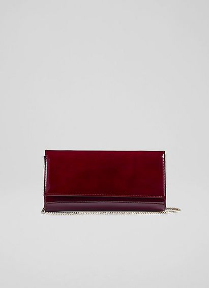 Erin Red Patent Leather Clutch Bag