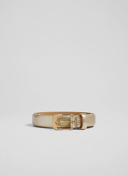 Gunders Gold Leather Belt