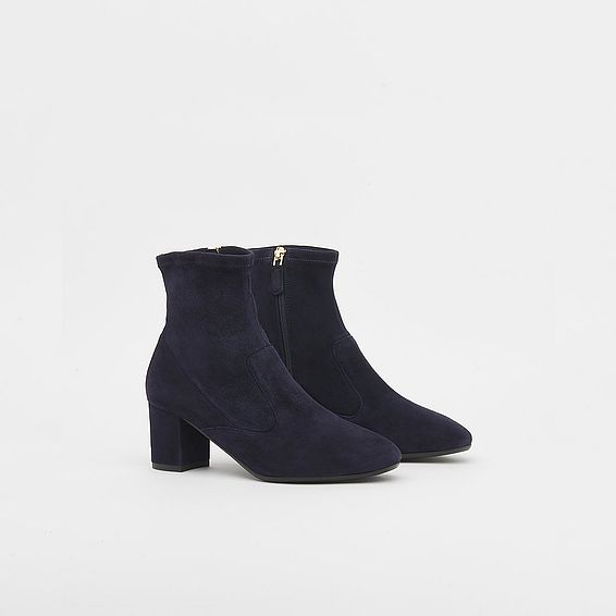 Alexis Navy Suede Ankle Boots