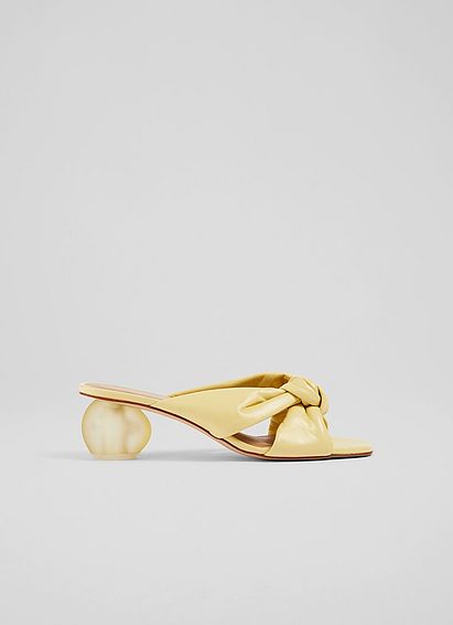 Jolene Yellow Leather Sandals