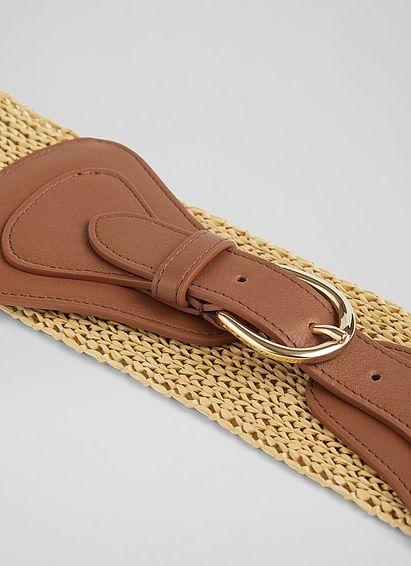Gemima Tan Straw Wide Belt