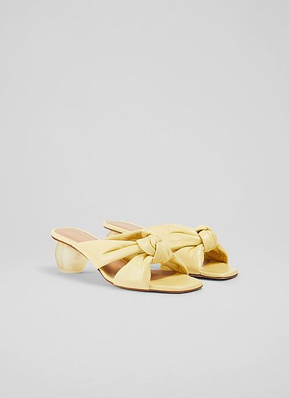 Jolene Yellow Leather Sandals
