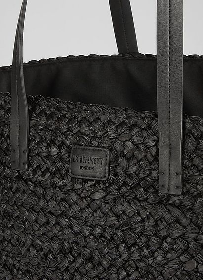 Laura Black Raffia Large Bag