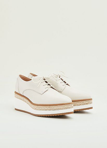 Pembridge Off-White Leather Platform Lace-Ups