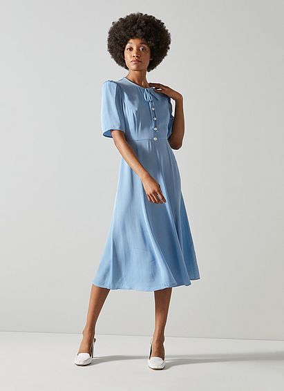 Montana Pale Blue Crepe Tea Dress