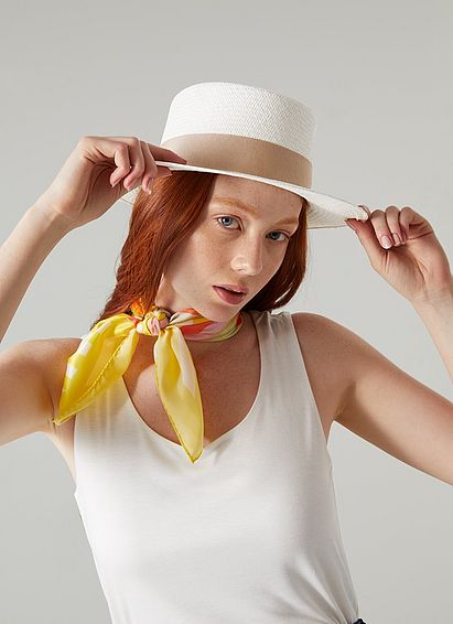 Lynette Pink Brim Straw Hat