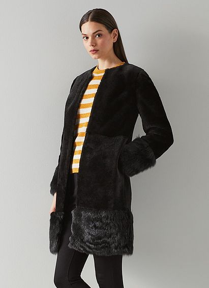 Mishia Black Shearling Coat