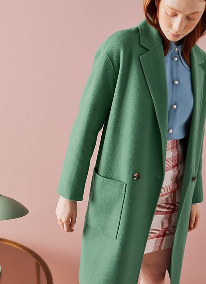 Eden Green Double-Faced Wool Coat