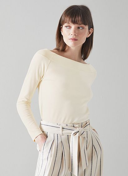Eden Cream Jersey Bardot Top