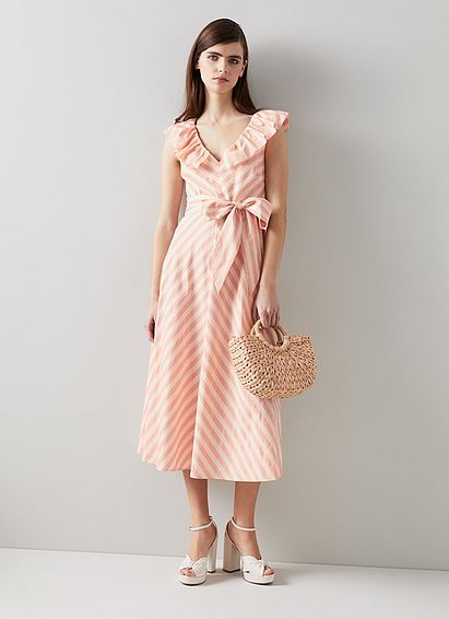 Shenyu Pink and White Cotton Candy Stripe Dress