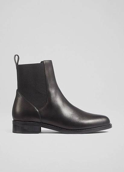 Clara Black Leather Chelsea Boots