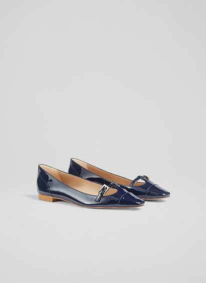 Aurora Navy Patent Leather Flats