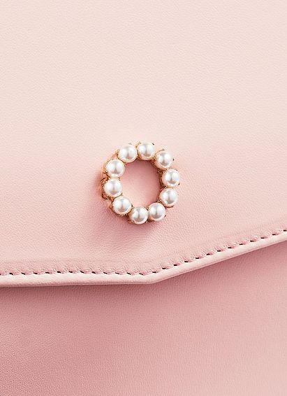 Mason Pink Leather Clutch Bag