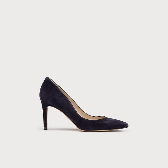 Floret Navy Suede Pointed Toe Courts