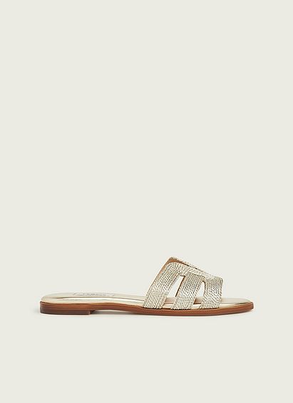 Riley Gold Rope Flat Mules