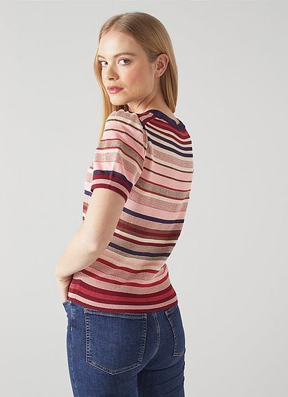 Lillian Pink Stripe Knitted Top