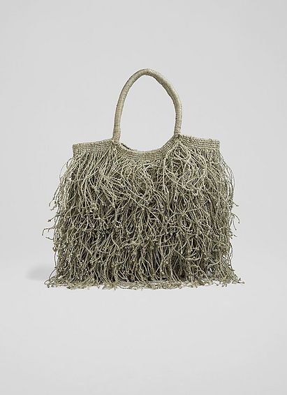 Tania Green Jute Tote Bag By Maison Bengal