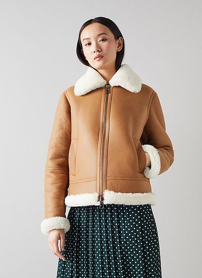 Clyde Tan Leather Aviator Jacket