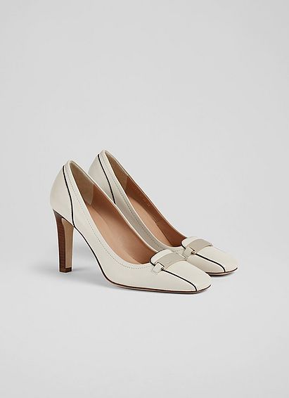 Franziska Cream Leather Square Toe Courts