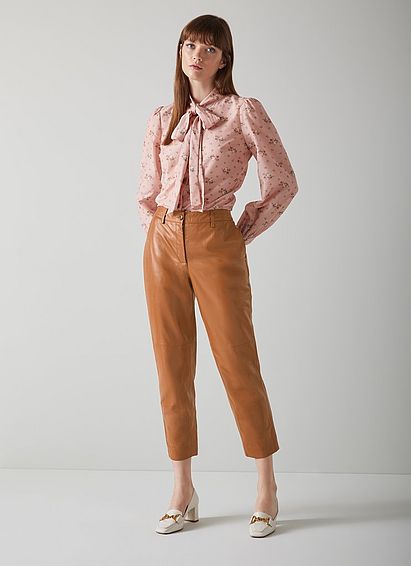 Arran Tobacco Brown Leather Trousers