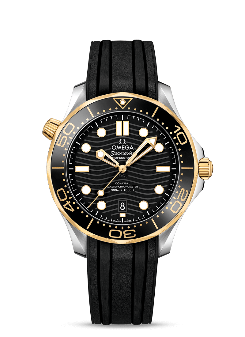 Seamaster Diver 300m Black yellow gold 42mm