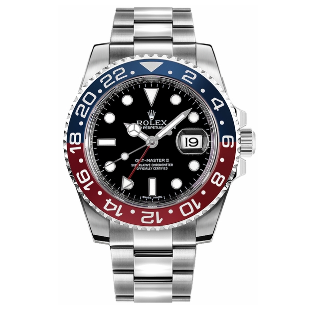 GMT-Master II 40 mm, Oyster, Pepsi-lunette