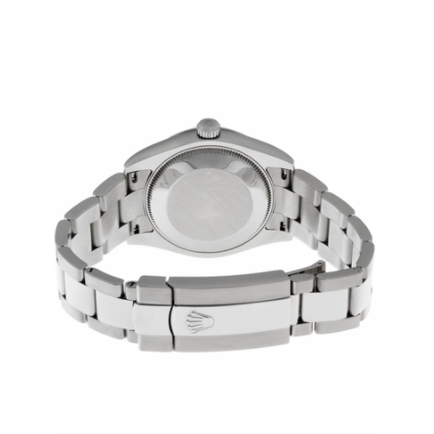 Datejust met roze wijzerplaat, Romeinse cijfers en Oyster-band, 31 mm