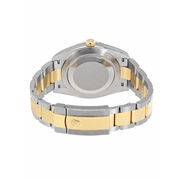 Datejust met zwarte wijzerplaat, goud en staal, 41 mm