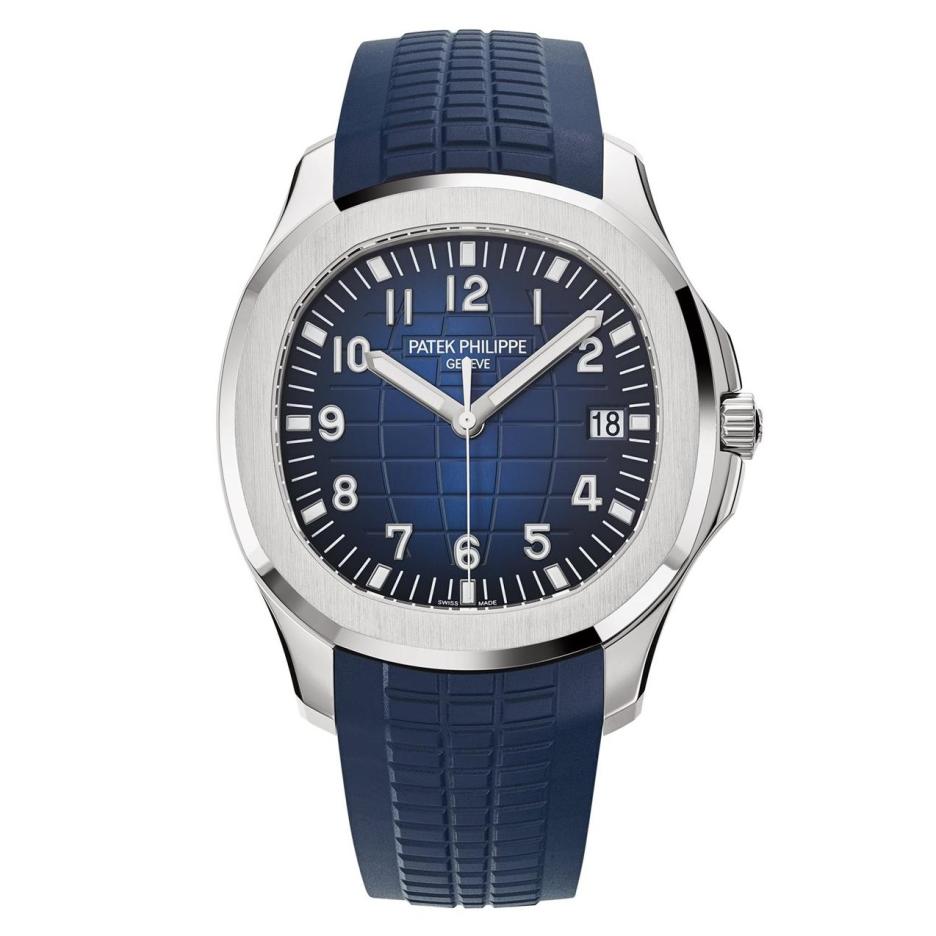 Aquanaut Blue Dial 18K White Gold Men's Watch 5168G-001
