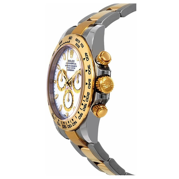 Daytona bicolor met witte wijzerplaat 40 mm