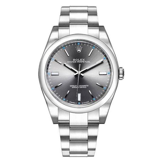 Oyster Perpetual Donker Rhodium 39 mm