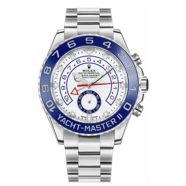 Yacht-Master II met blauwe en witte wijzerplaat, 44 mm