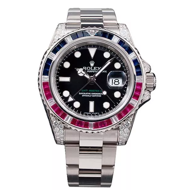 GMT-Master II Blauw & Rood Diamanten 40 mm