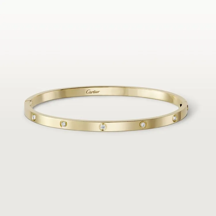 LOVE BRACELET, SMALL MODEL, 10 DIAMONDS[3 gold-plated colors]