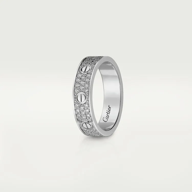 LOVE WEDDING BAND, DIAMOND-PAVED[3 Gold-Plated Colors]