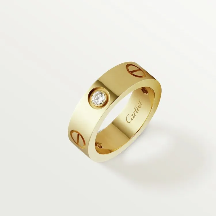LOVE RING, 3 DIAMONDS [3 Gold-Plated Colors]