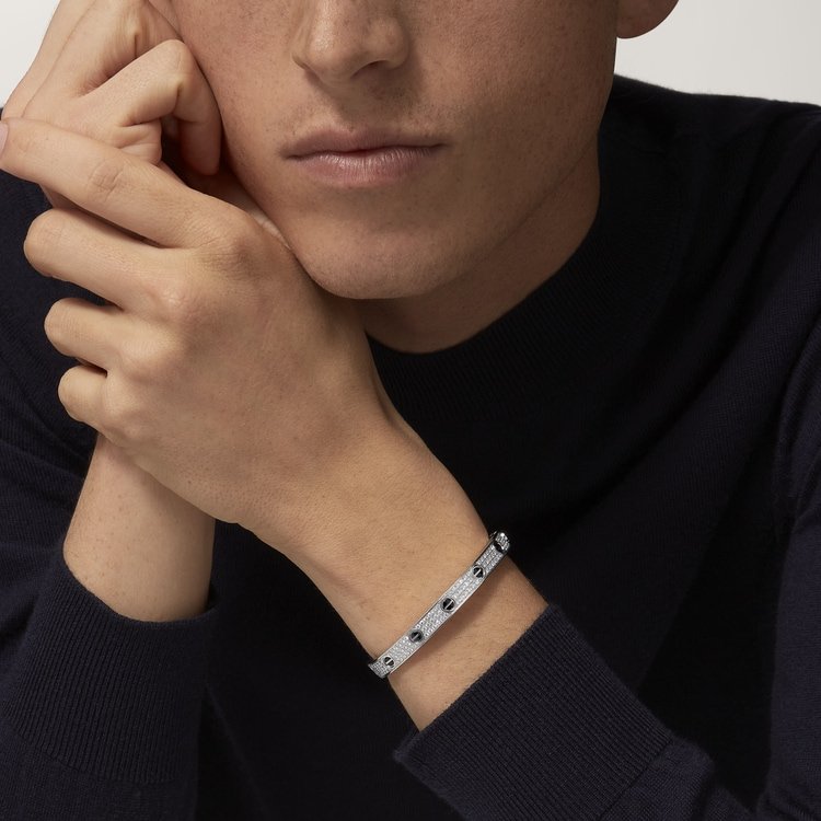 LOVE BRACELET, DIAMOND-PAVED, CERAMIC