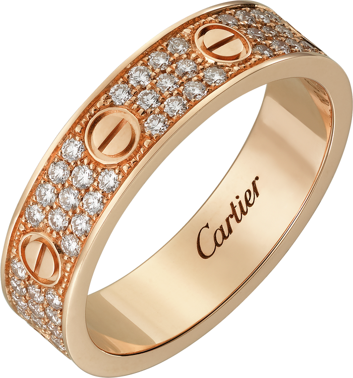 LOVE WEDDING BAND, DIAMOND-PAVED[3 Gold-Plated Colors]
