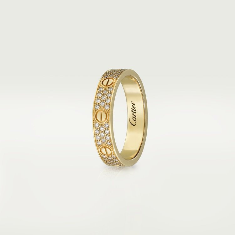 LOVE WEDDING BAND, DIAMOND-PAVED[3 Gold-Plated Colors]